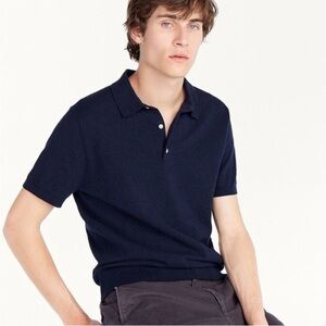 J. Crew Knit Navy Cotton Polo shirt size XL
Men's knit polo shirt